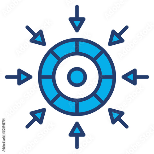 Centralize outline blue color icon