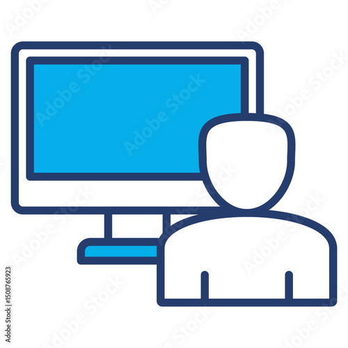 Freelancer outline blue color icon