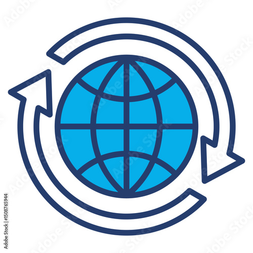 International outline blue color icon