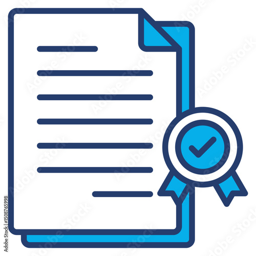 Standards outline blue color icon