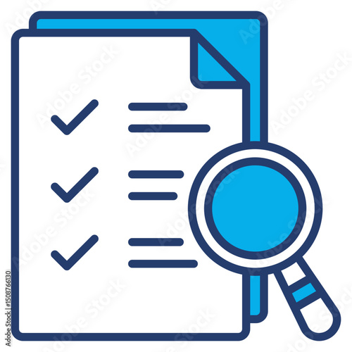 Survey outline blue color icon