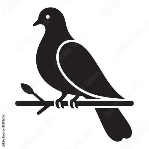 Soft Wings Dove silhouette gliding free – Dove illustration – Minimalist Dove vector – Bird silhouette – Bird vector

