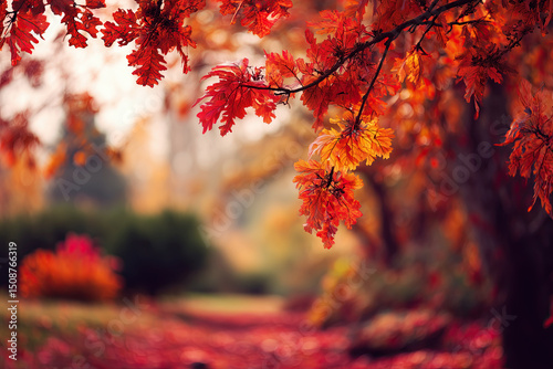 Colorful autumn background, beautiful fall nature wallpaper, red, yellow and orange leaves
