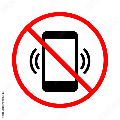 携帯電話の使用禁止サイン｜No Mobile Phone Use Sign
