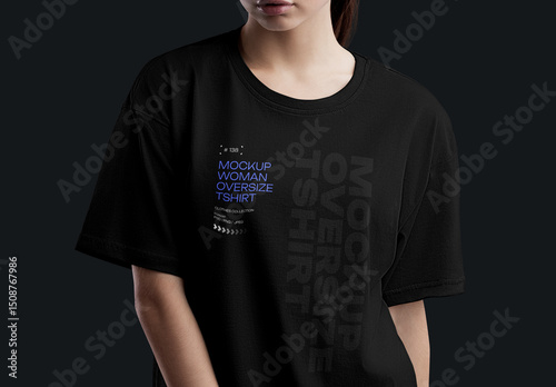 2 Mockups of an Oversized Girl T-Shirt