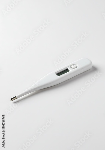 White digital thermometer on a white surface