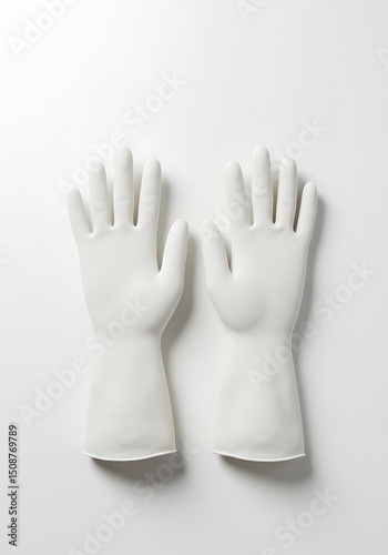 Pair of white disposable gloves