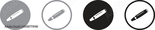 Cigar Icon on Black Button with White Rollover