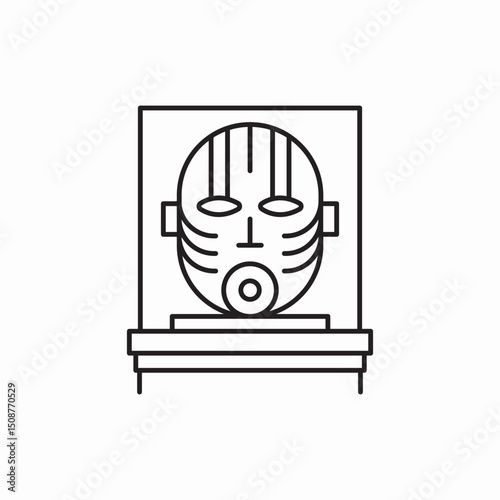 Museum sphinx ancient artifact icon vector sign