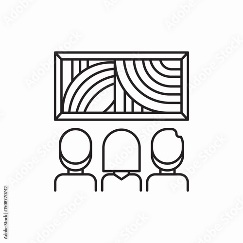 Museum visitors icon vector sign