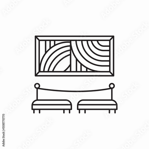 Museum exhibition display stand icon vector sign