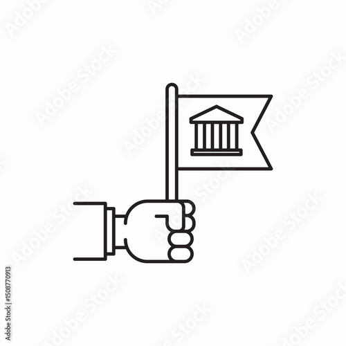 Museum direction flag guide icon vector sign