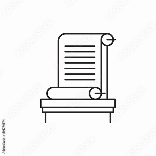 Ancient scroll document icon vector sign
