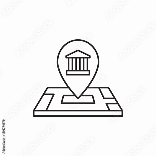 Museum location map pointer icon vector sign