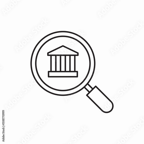 Museum search icon vector sign