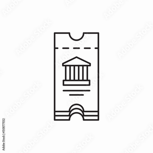 Museum tickets icon vector sign