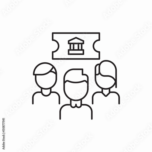 Museum tickets icon vector sign