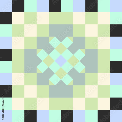 Enigmatic Pastel Checkerboard Swirl with Fluid Organic Flow