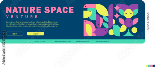  Nature Space Venture Geometric Banner Cover Design
