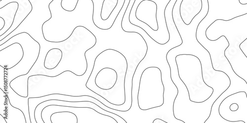Abstract topographic contours map background. Topography black wave lines vector background. Topographic map Patterns, Topographic map and place for texture. Wavy curve lines banner design.	
