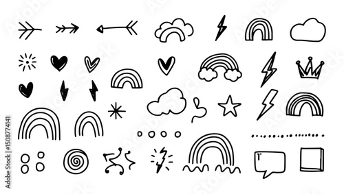 Decorative Hand Drawn Doodle Pack for Designers