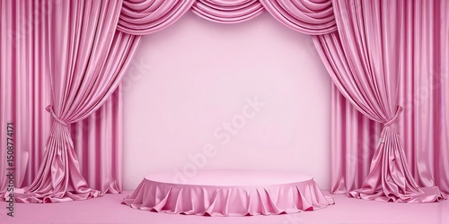 pink curtain with pink curtains