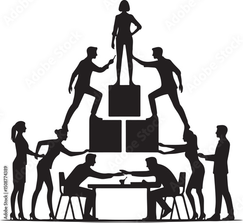 Business Teamwork and Success Vector Icons Set – Growth, Innovation, and Leadership.