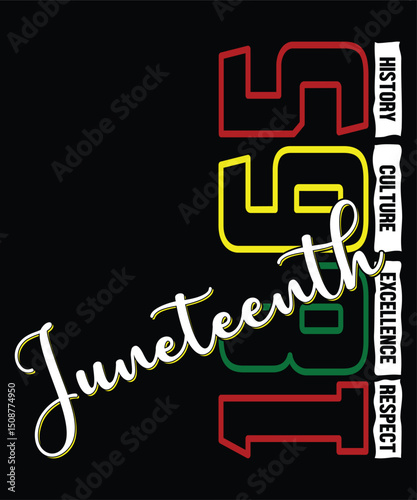 Juneteenth 1865 Juneteenth Freedom Day  Happy Juneteenth Day shirt print template typography design for art