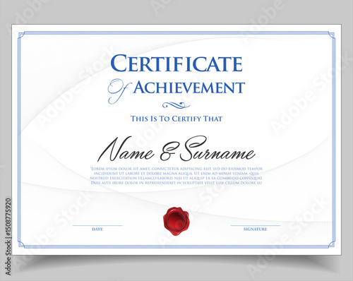 Certificate or diploma retro design template vector illustration