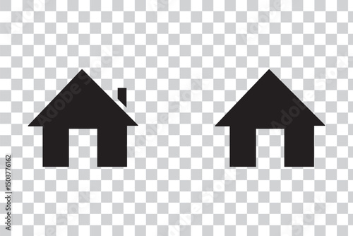 Web home icon set for websites and apps. Simple house symbol. Flat real estate sign. Main page pictogram in filled, thin line, outline and stroke style. Isolated illustration