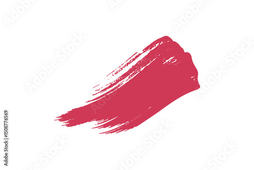 "Pink lipstick smear texture with abstract makeup brush strokes, vibrant red cosmetic product on a digital painting background 