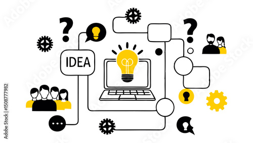 Collaborative Idea Generation and Development Process: A Visual Representation of Teamwork, Innovation, and Problem-Solving Strategies in a Business or Project Setting