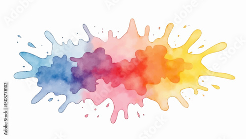 Abstract Colorful rainbow holi paint color powder explosion isolated image white background. Vector. Illustration.