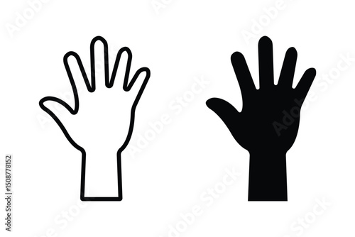Raised hand with clenched fist icon. Fist raised up strong arm line icon, fist up power Concept of protest, rebel, political demands, revolution, unity, cooperation, lives matter. Raised hand icon. 