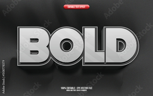 Bold 3D editable text effect