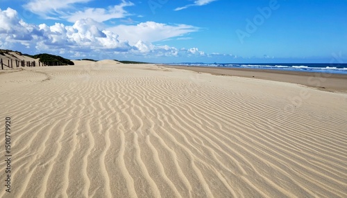 Serene Beach Landscape with Gentle Waves and Blue Sky