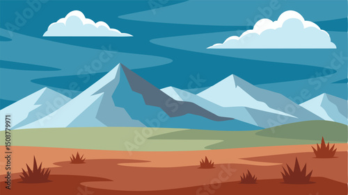 pastel mountain range in soft watercolor