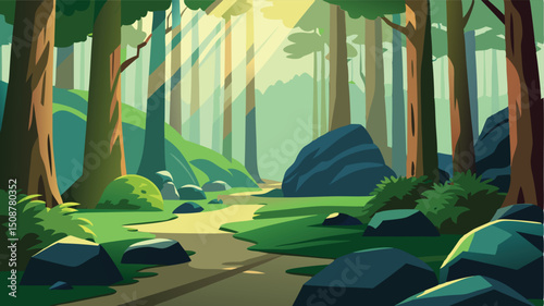 lush mountain valley with flowing river