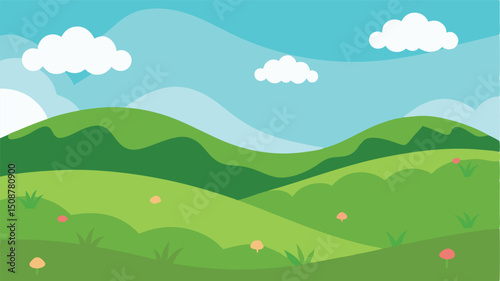 soft watercolor mountain range with pastel sky