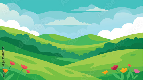 snowy forest in flat vector illustration
