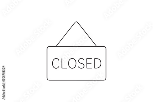 Closed sign for businesses continuous one line drawing minimalism design