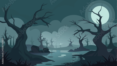 hidden lake in mountain valley with clear reflections