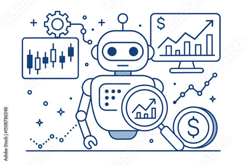 AI robot trading automation artificial intelligence algorithmic investment robo advisor financial analysis machine learning automated trading system technology fintech charts data