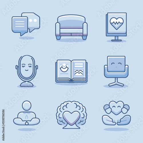 Counseling and Mental Health Flat Icons
