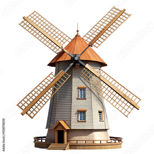 Rustic Windmill Illustration