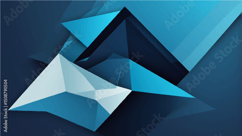 Blue vector abstract geometrical shape modern background


