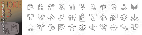 choice line editable icon set. Editable stroke. Vector illustration	