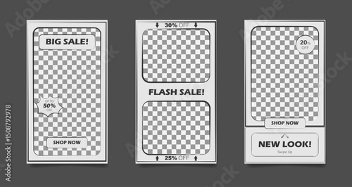 Social Media Story Template Back and White