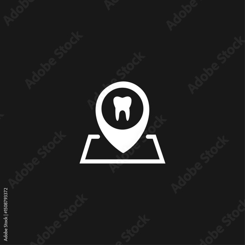 Dentist clinic icon logo flat vector design