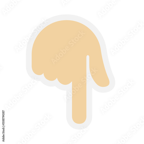 Backhand Index Pointing Down Medium-Light Skin